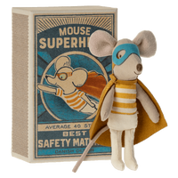little brother superhero mouse in matchbox
