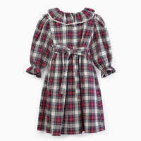 festa smock dress ivory tartan