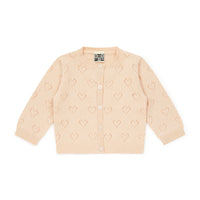 baby heart cardigan tan