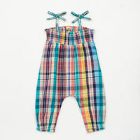 baby carreau madras overalls
