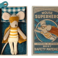 little brother superhero mouse in matchbox