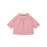 baby coat carreau rose