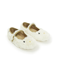 girls mia slippers white