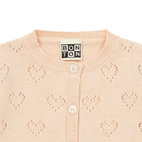 baby heart cardigan tan