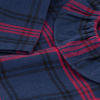 baby navy red ls check blouse