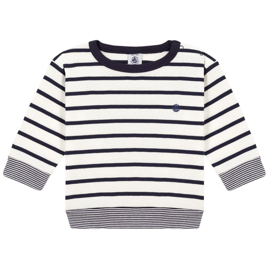 long-sleeved striped shirt