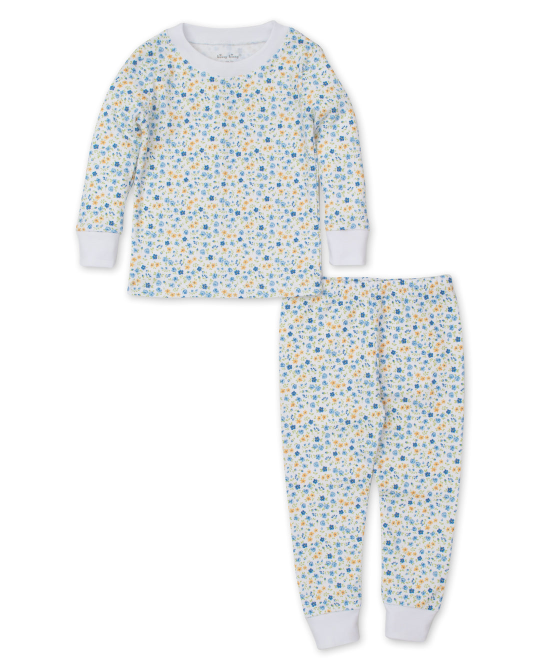 girls blue floral fantasy snug pajama set