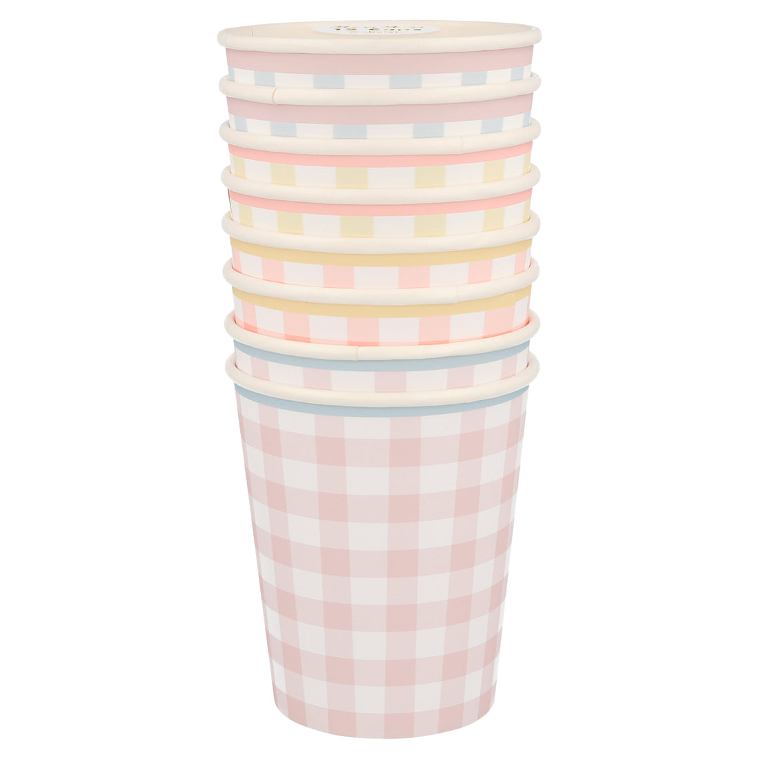 gingham cups