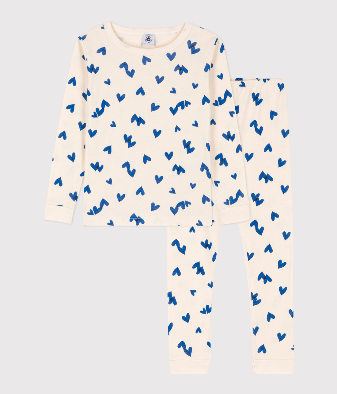 girls white blue print loungewear ls top & pant