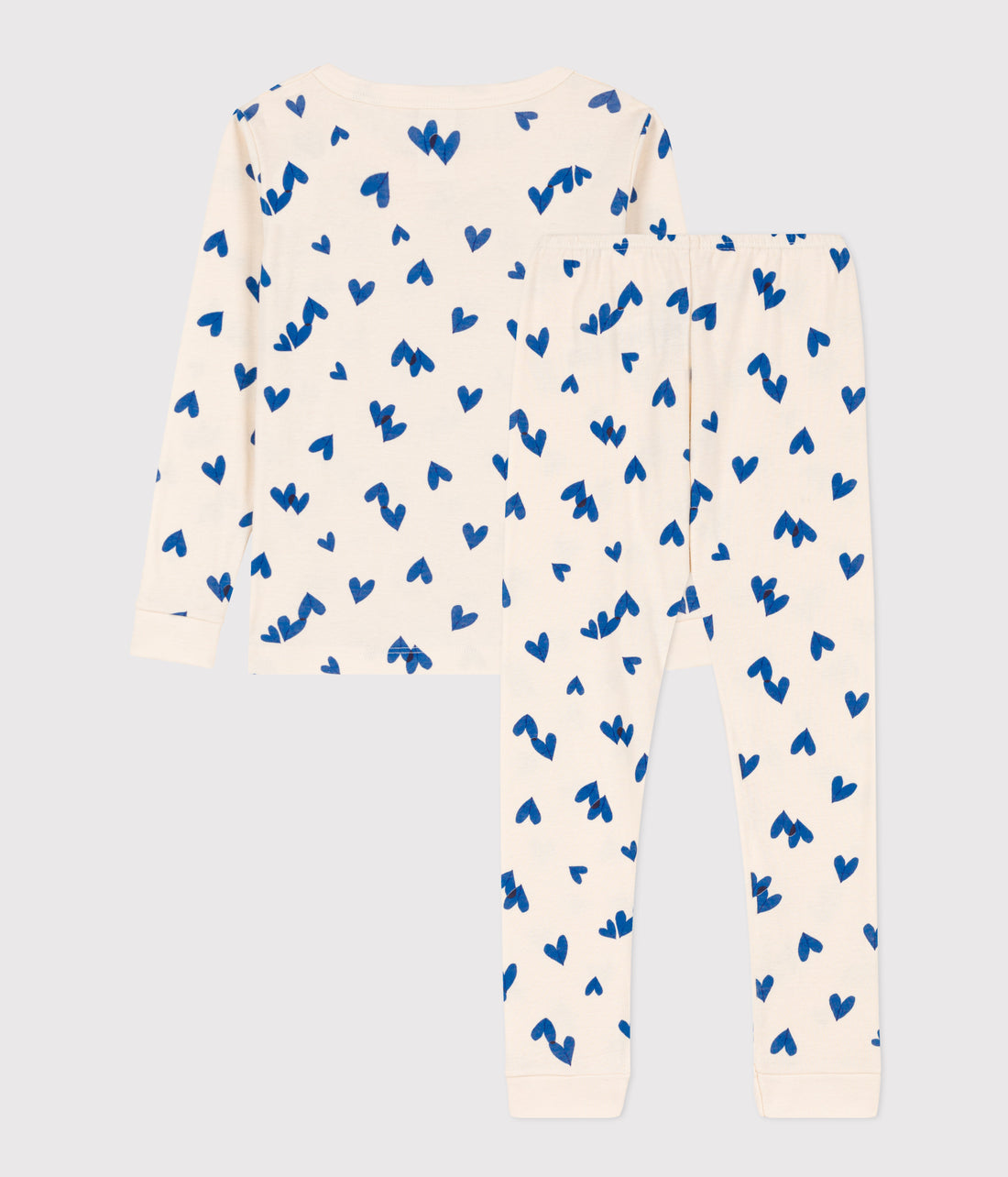 girls white blue print loungewear ls top & pant