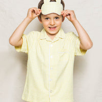 yellow gingham bunny eye mask