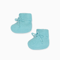 baby sage green evita cashmere booties