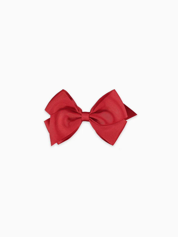 girls big bow clip red