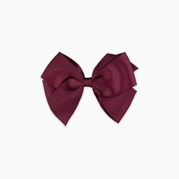 girls big bow clip burgundy