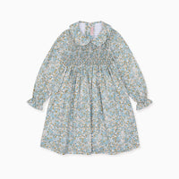 girls blue valia smock dress