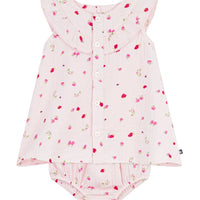 berry print dress & bloomer