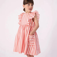 stripe ruffle dress