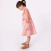 stripe ruffle dress