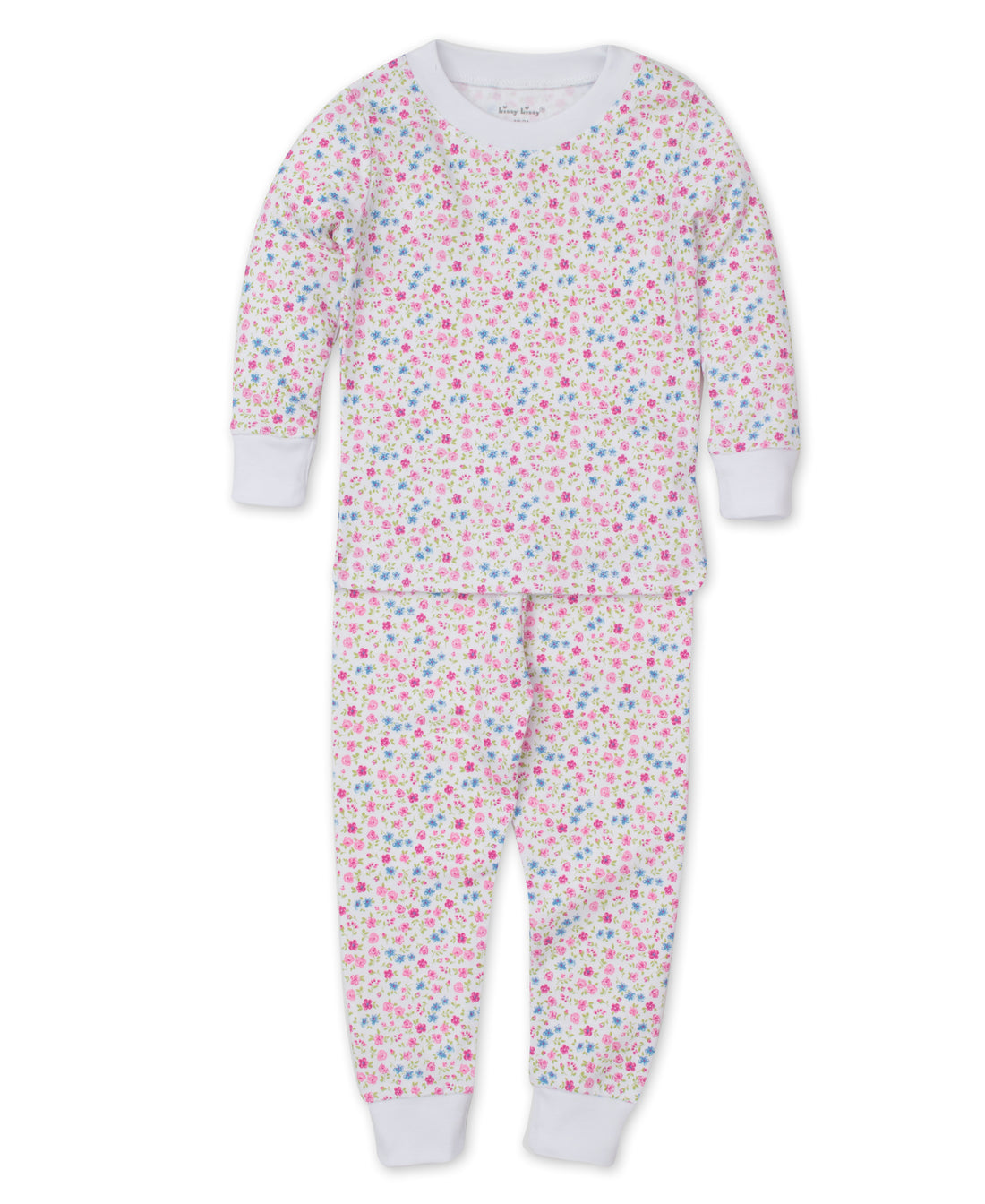 baby girl pink floral pajama set