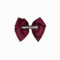 girls big bow clip burgundy