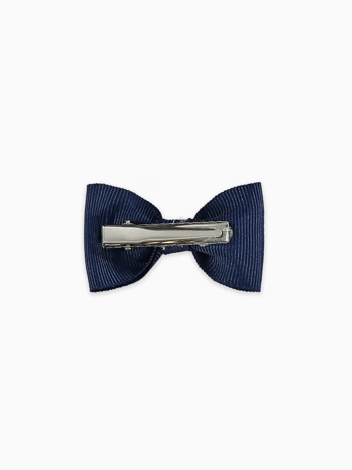 girls small bow clip navy