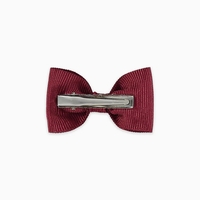 girls small bow clip burgundy