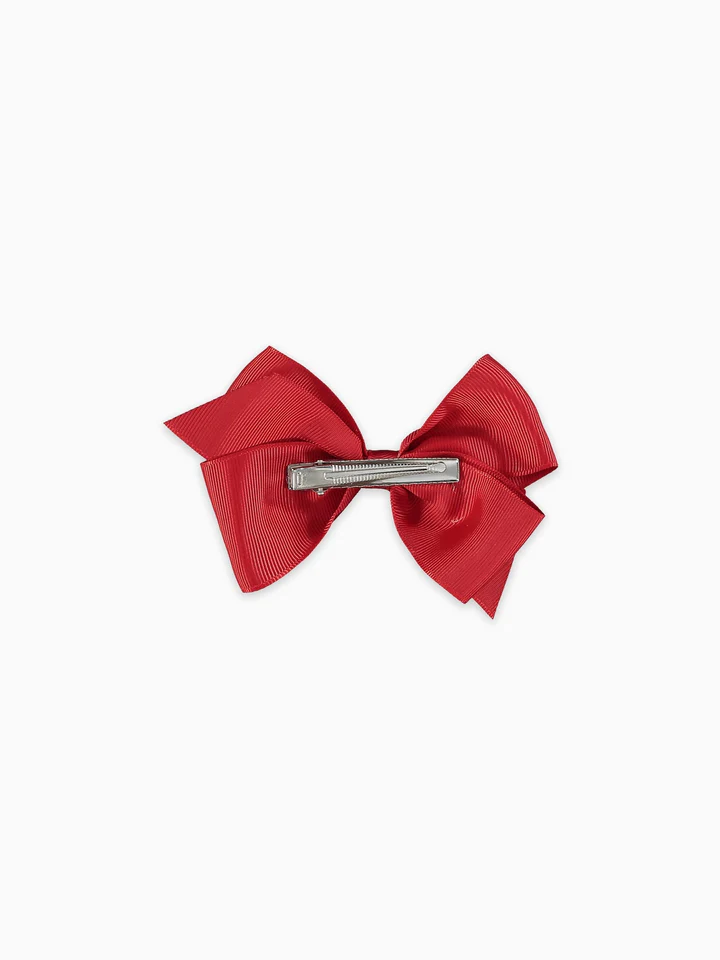 girls big bow clip red