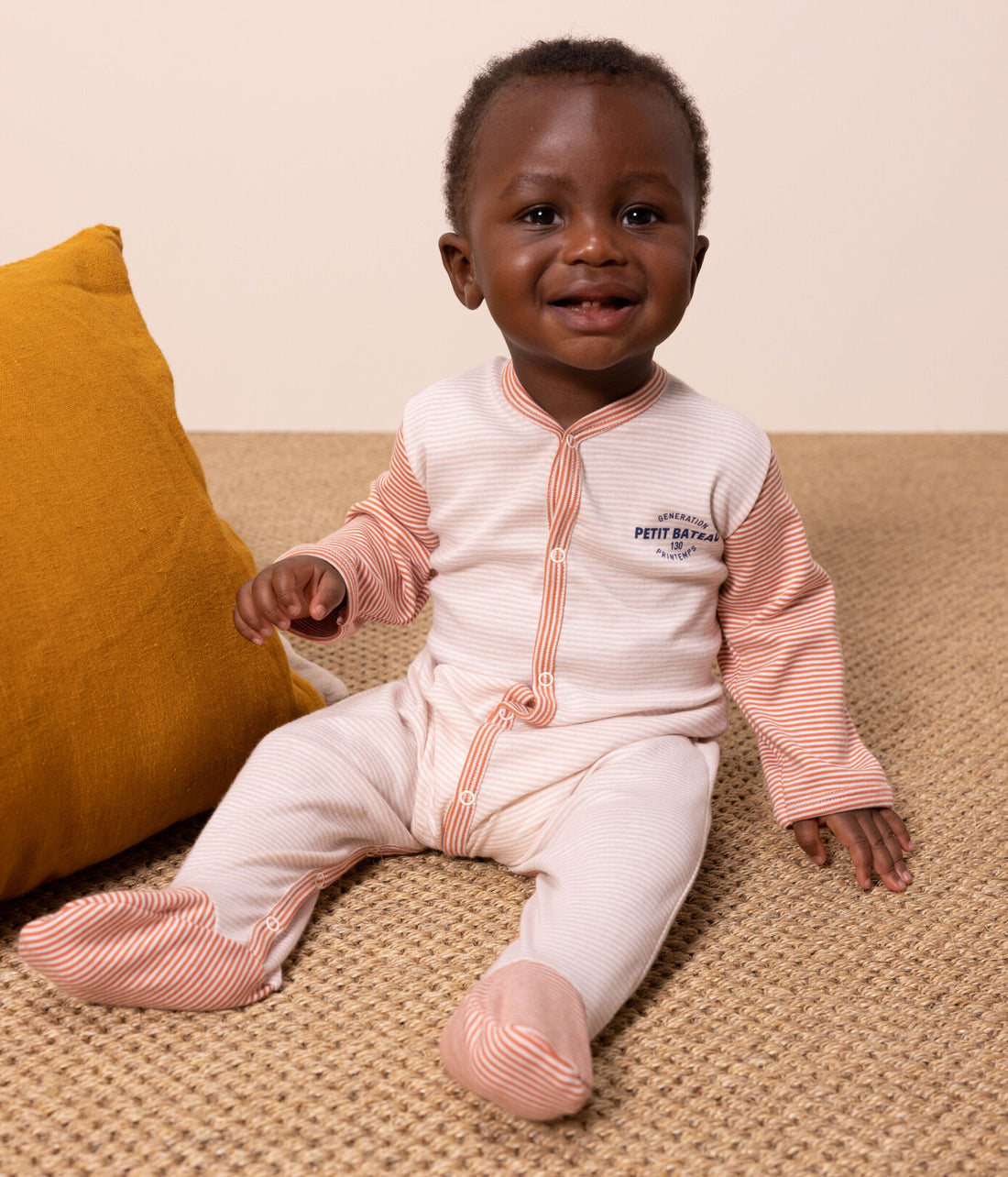 front snap stripe logo footie