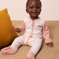 front snap stripe logo footie