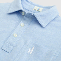 boys yacht blue heathered original polo