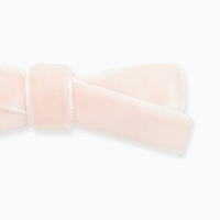 two small velvet bow clips pink