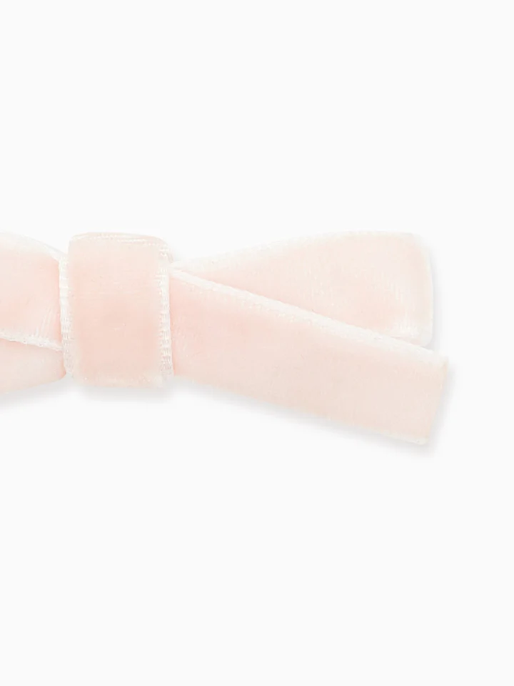 two small velvet bow clips pink