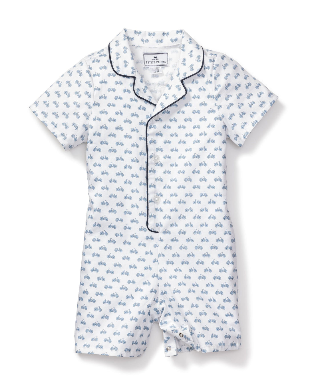 baby boy blue summer romper