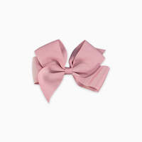 girls big bow clip dusty pink