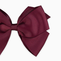 girls big bow clip burgundy