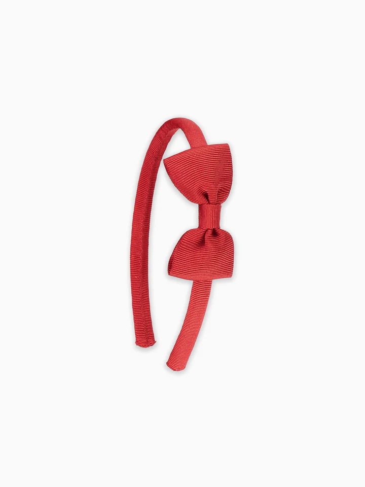 girls small bow headband red
