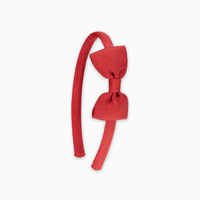 girls small bow headband red