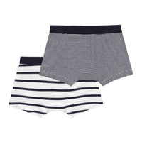 boys white/navy 2 pk striped boxers