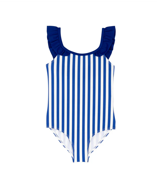 stripe ruffle swimsuit