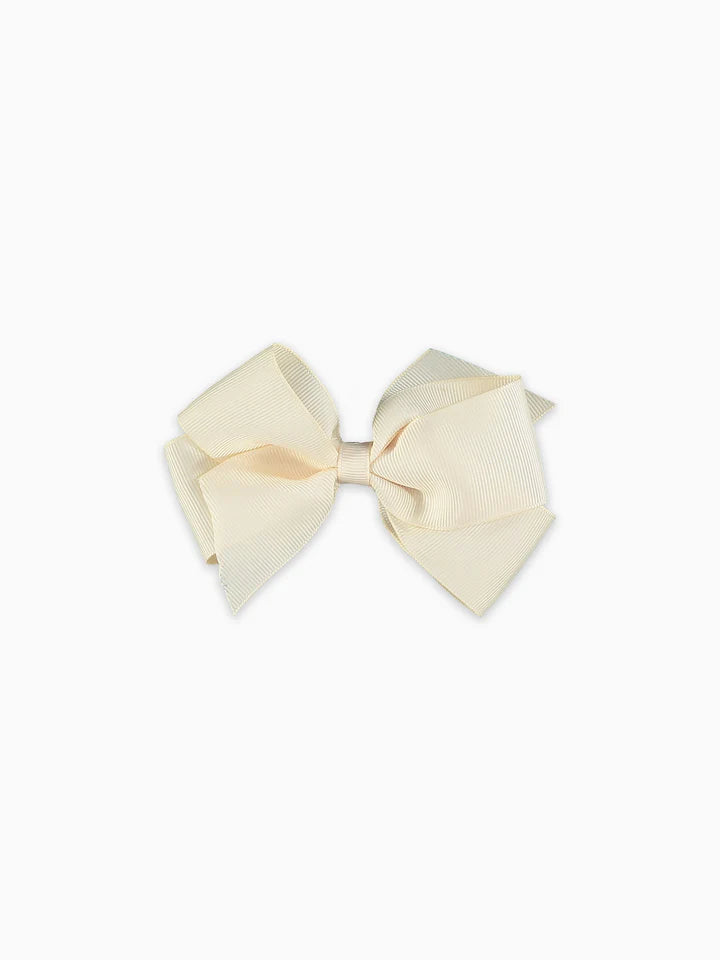 big bow clip off white