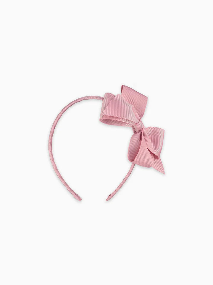 big bow headband dusty pink