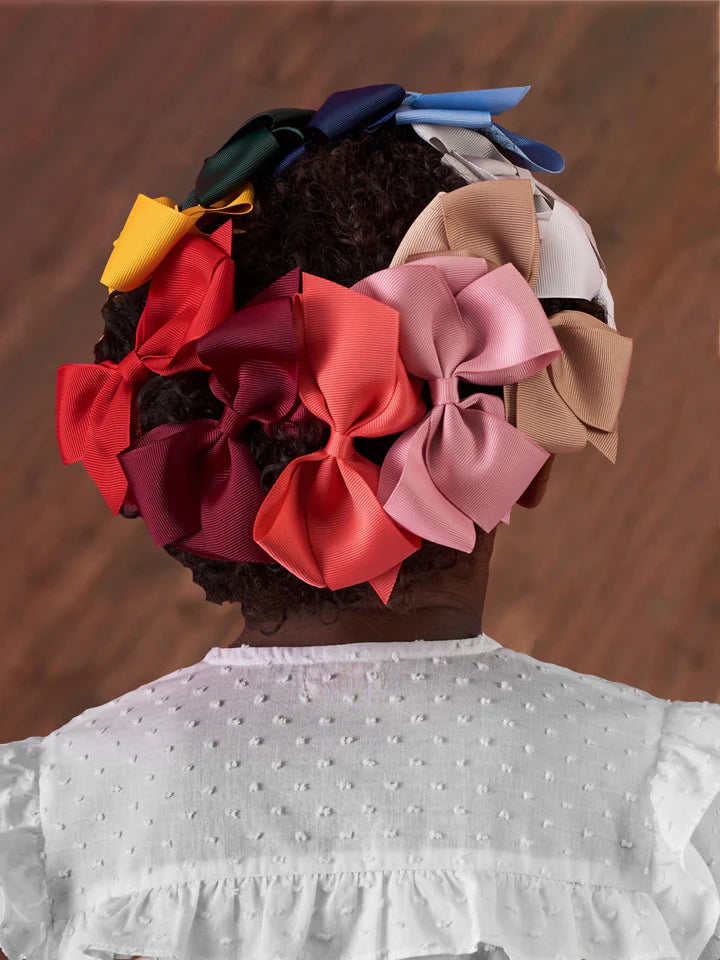 big bow clip off white