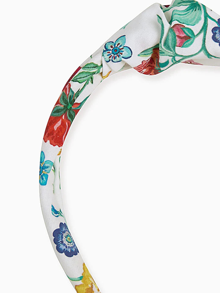 top knot headband ivory rose