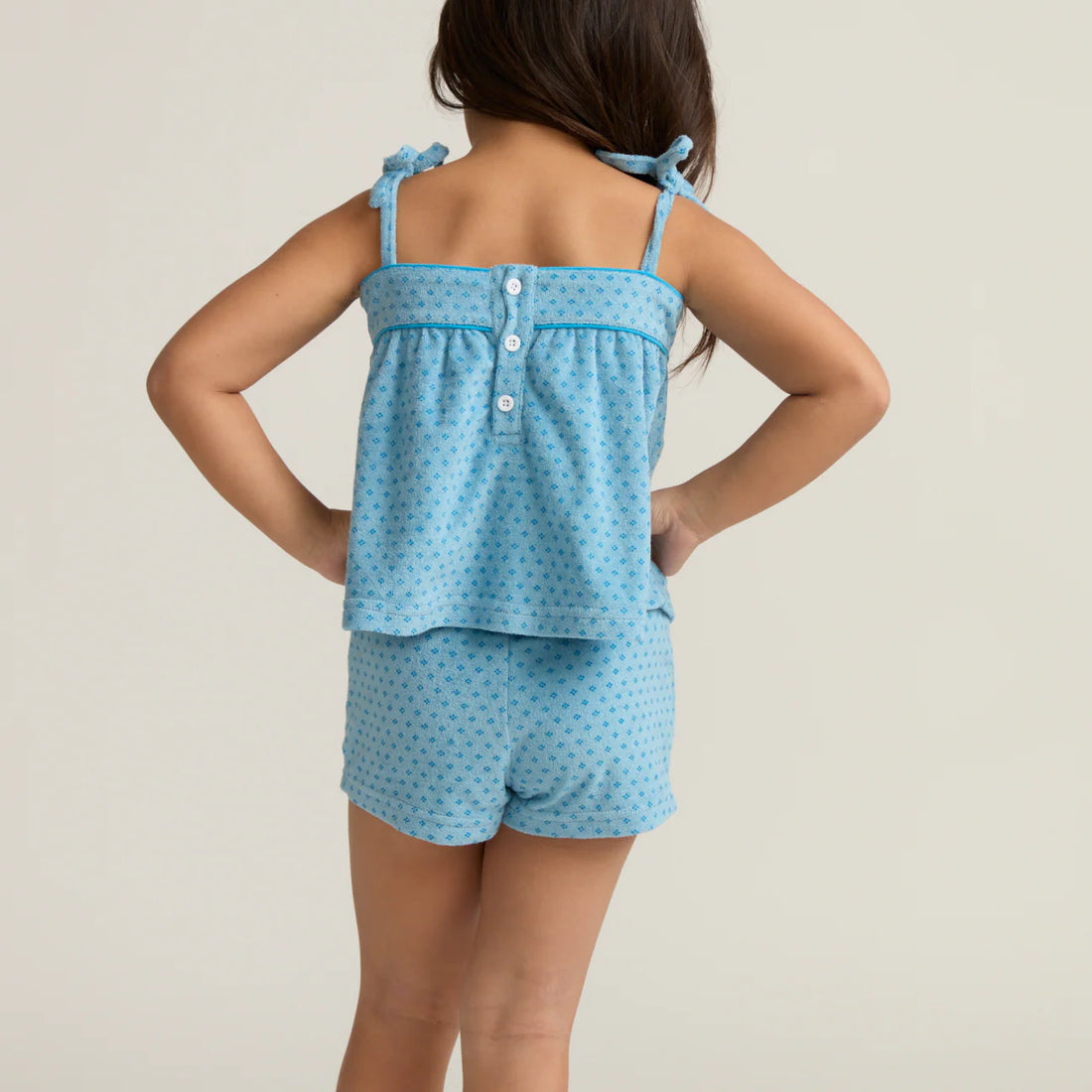 terry tie short set