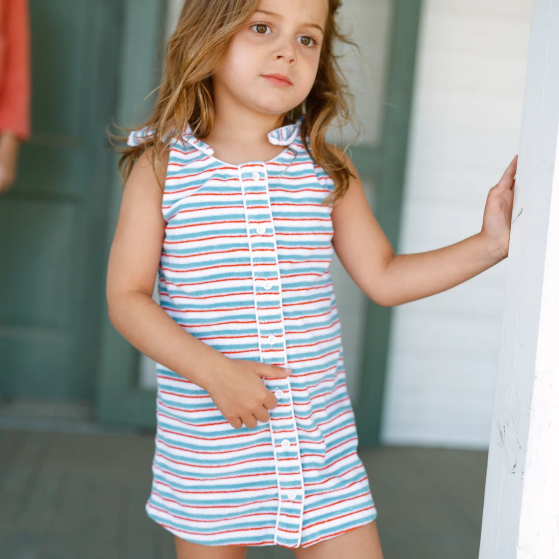 stripe terry dress