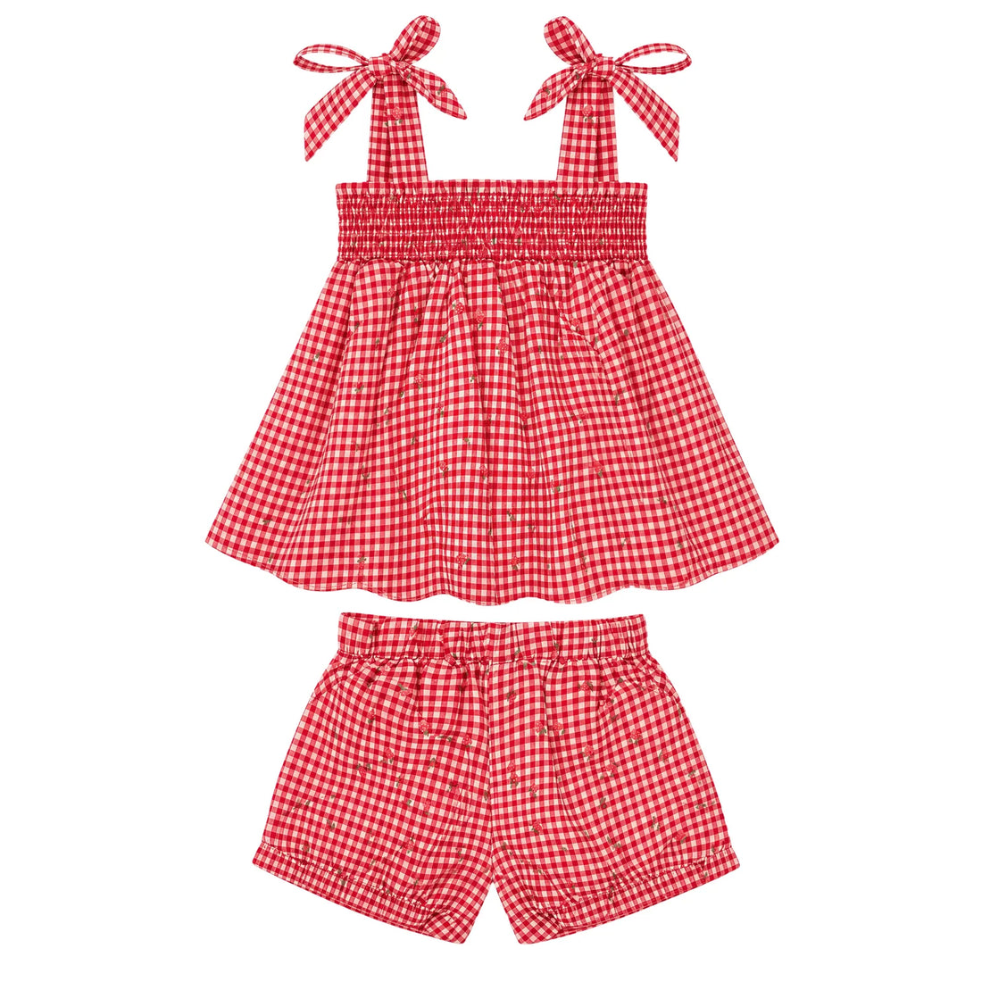 smocked short set