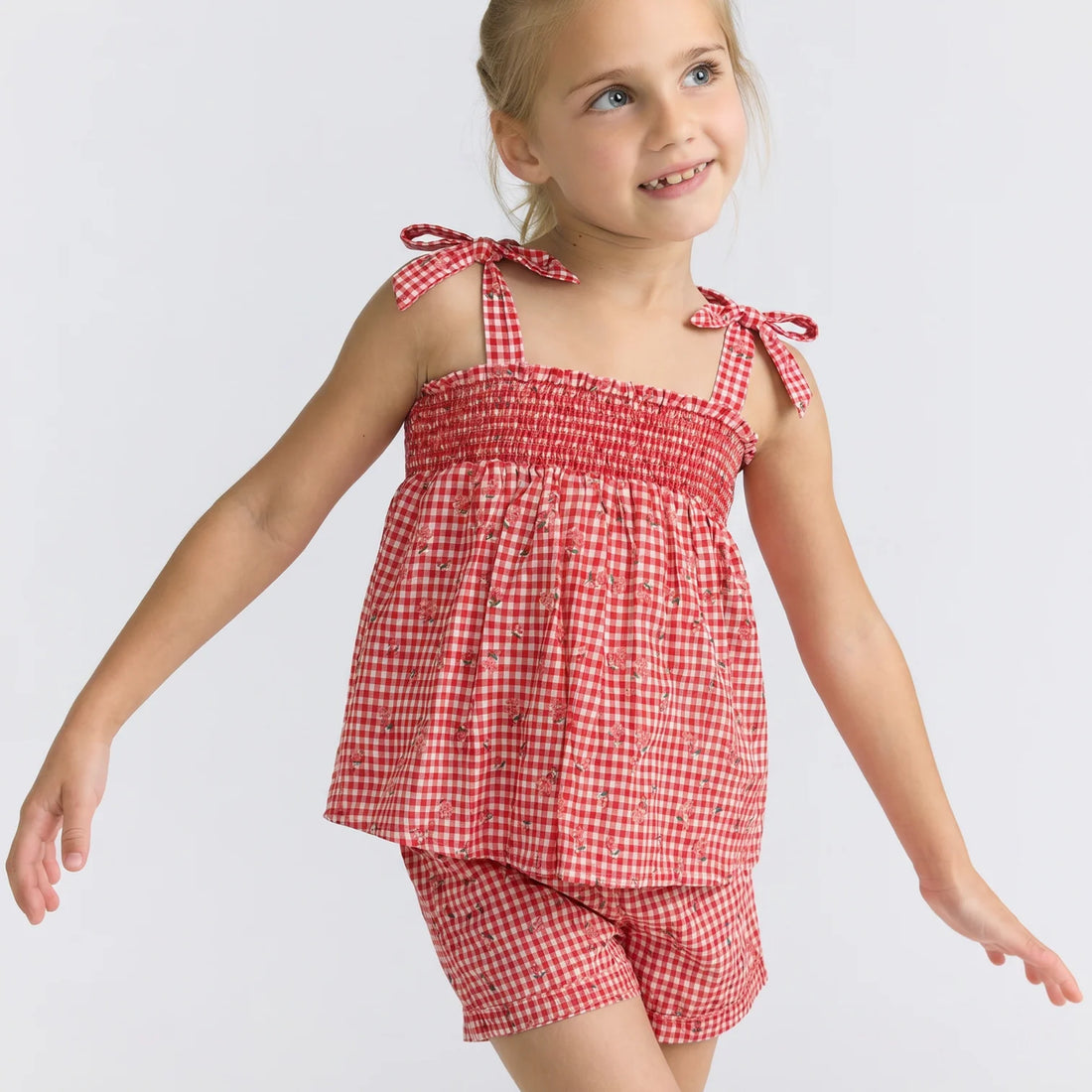 smocked short set