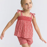 smocked short set