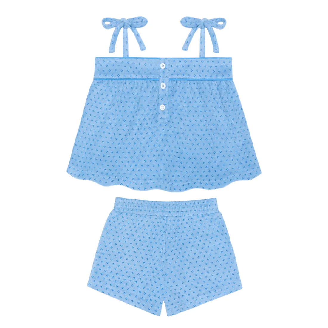 terry tie short set