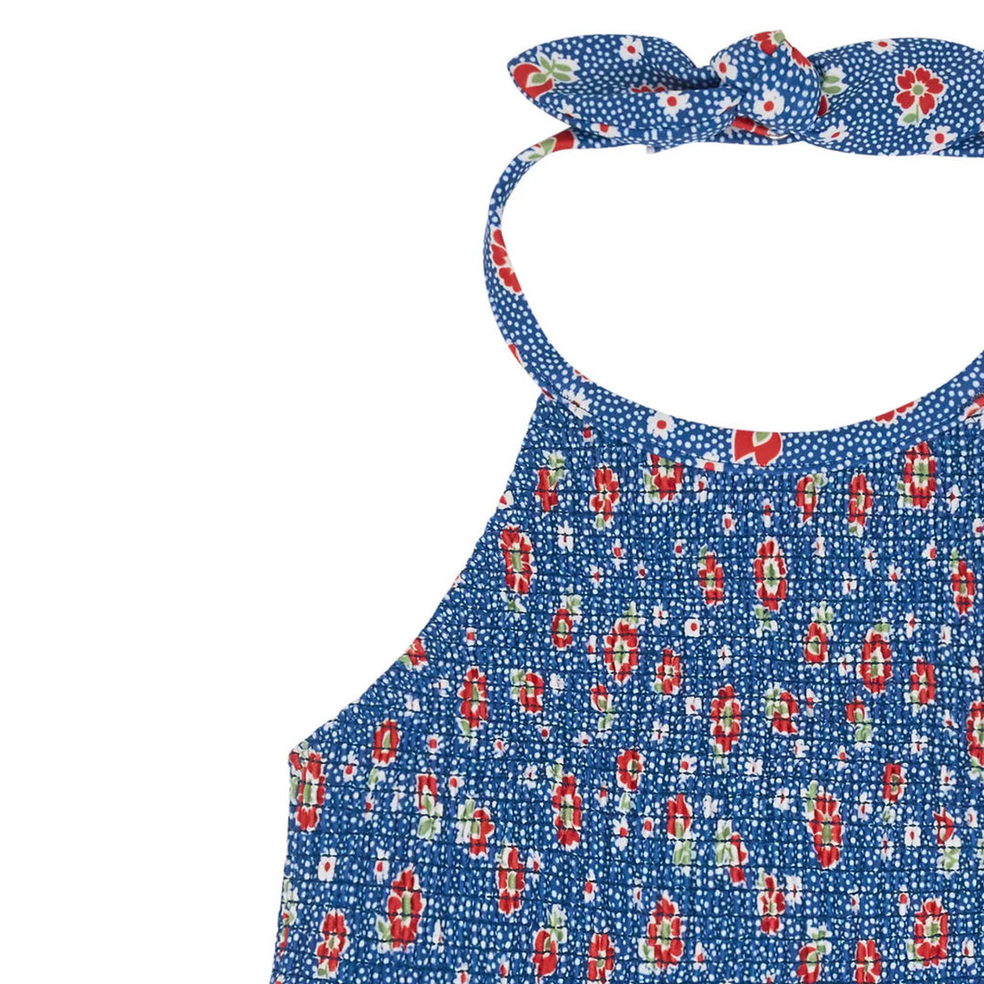 smocked halter bikini